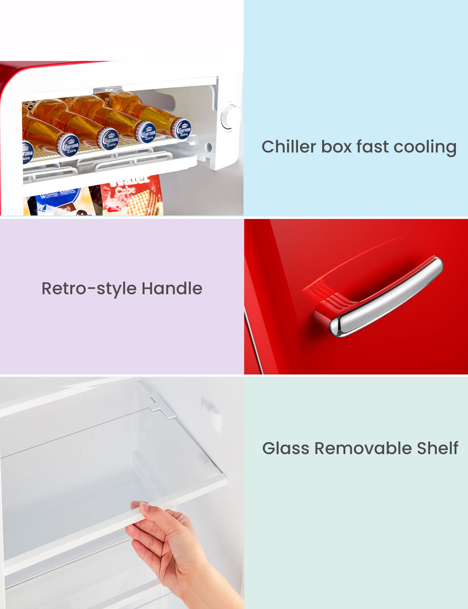 features of comfee retro refrigerator