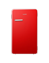red retro compact refrigerator