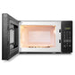 small black comfee microwave oven with its door wide open