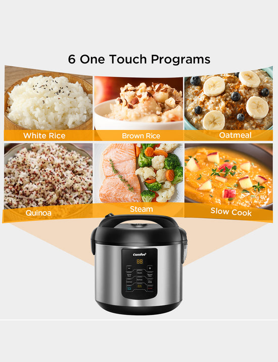 Stainless Steel Electric Rice Cooker With Steamer Comfee Comfee’