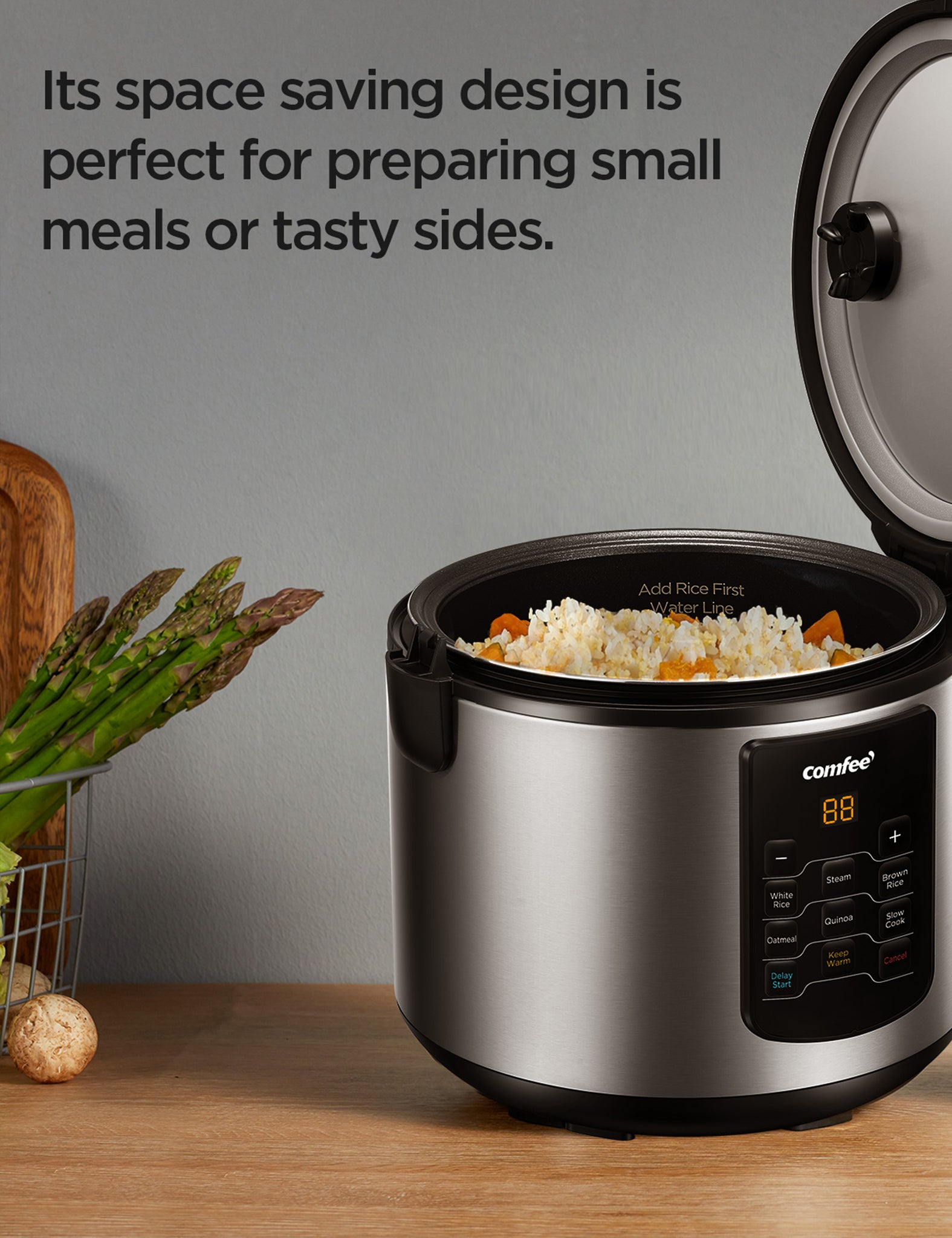 Stainless Steel Electric Rice Cooker With Steamer - Comfee – Comfee'