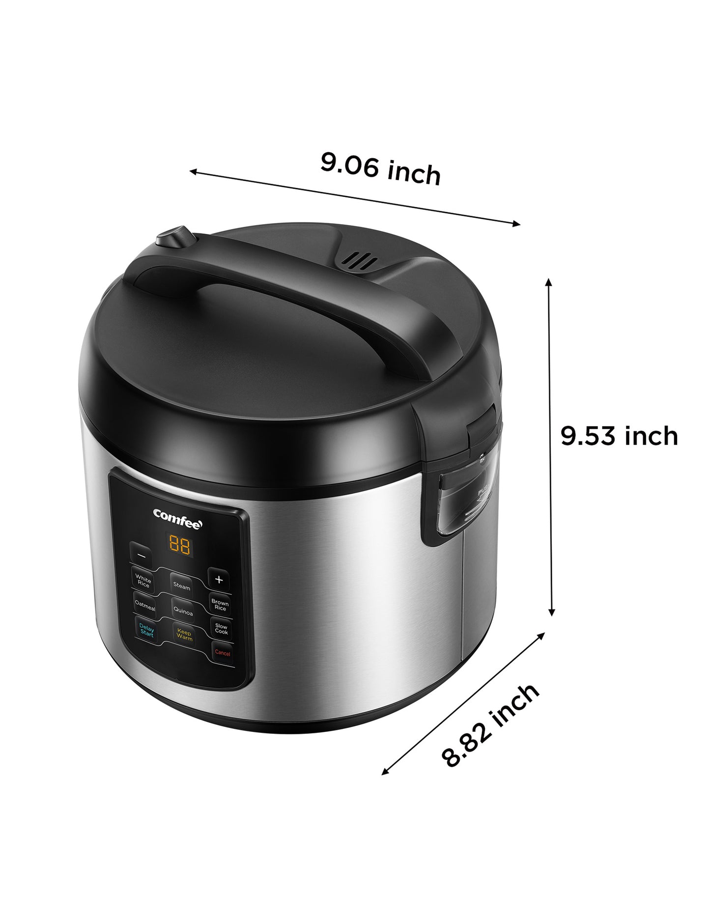 size dimensions of the comfee rice cooker