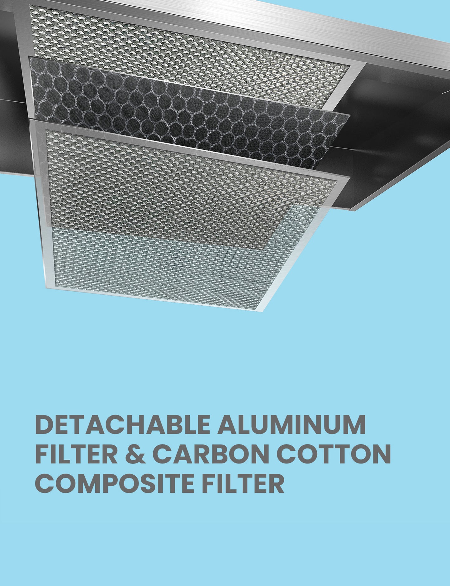 detachable aluminum and carbon cotton range hood filters