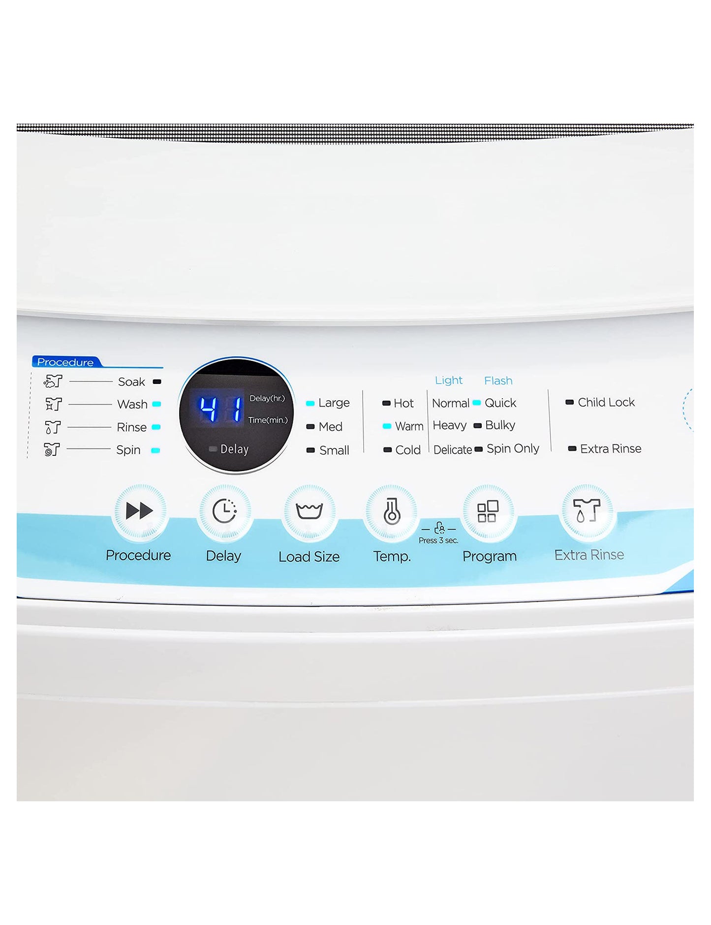 comfee portable washing machine dashboard