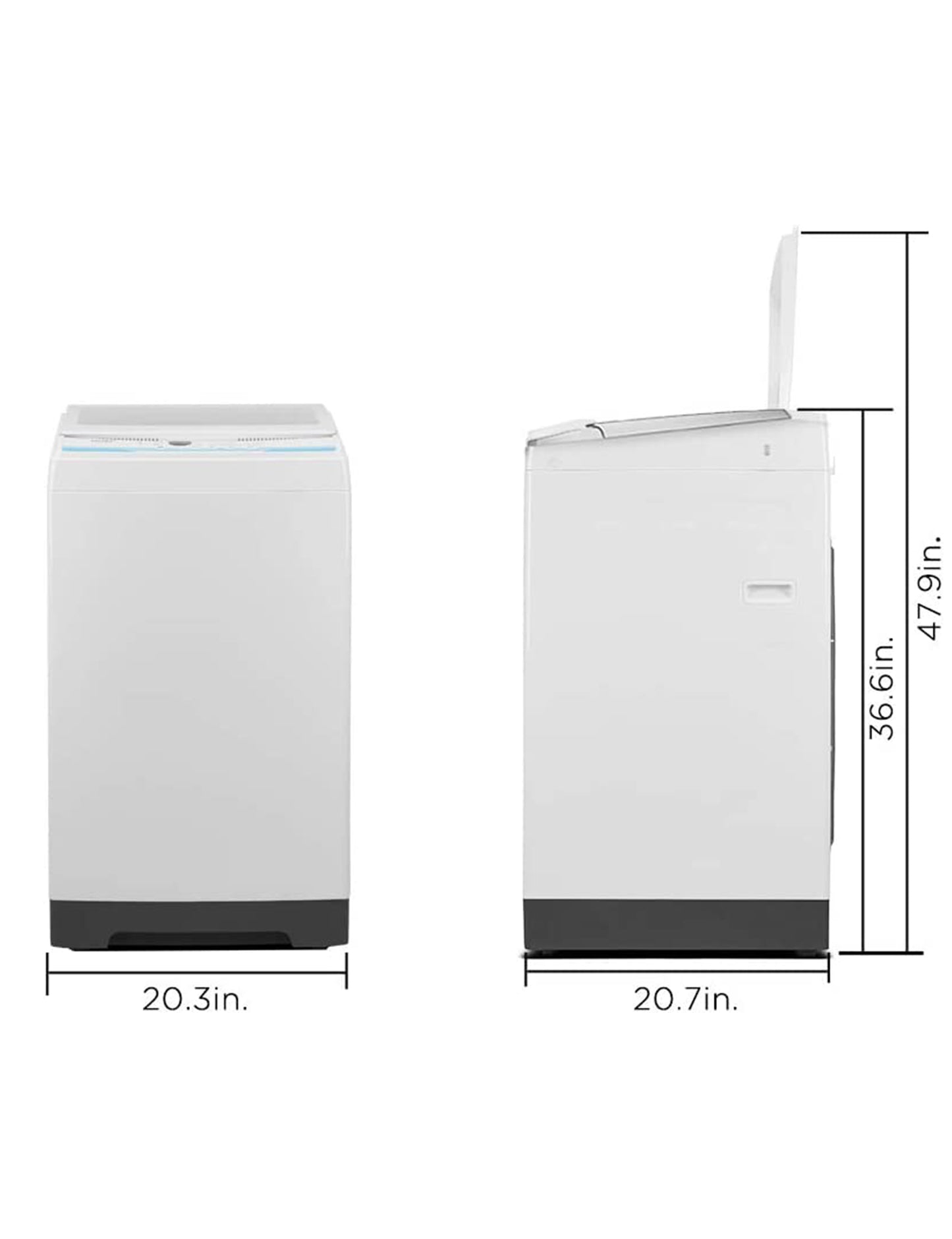 dimensions of white portable comfee washer